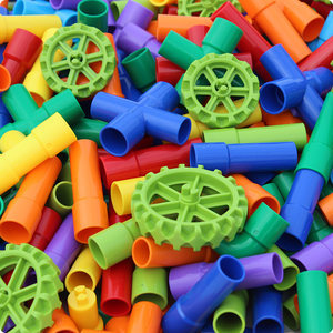 宝宝水管道积木幼儿园玩具儿童益智大颗粒拼插拼装桌面塑料3-6岁